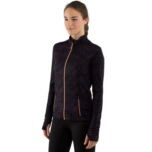 Lululemon Forme Jacket II w/Rose Gold Zipper Baroque Deep Zinfandel Sz 8 EUC - Picture 2 of 14